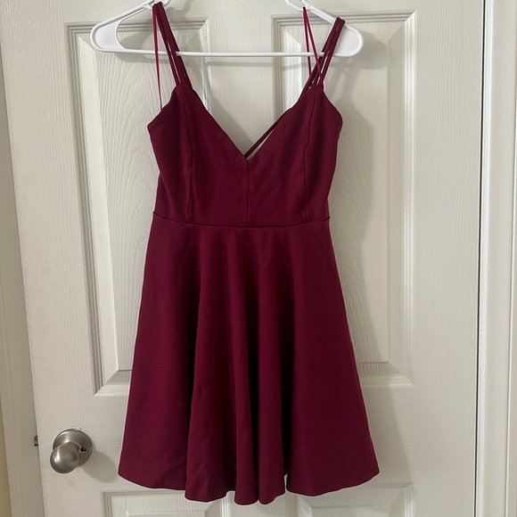 Windsor Skater Dress Burgundy - Picture 1 of 4